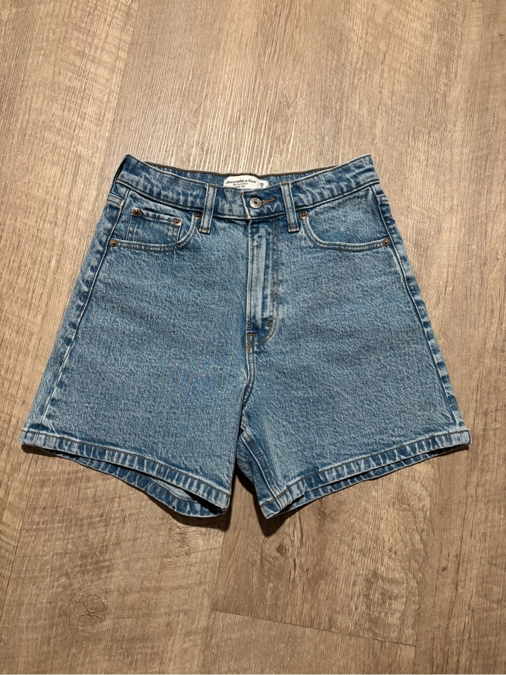 Abercrombie & Fitch Light Blue Dad Short High Rise Denim Shorts